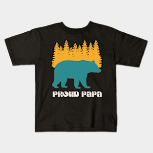 Proud Papa Forest Bear Kids T-Shirt